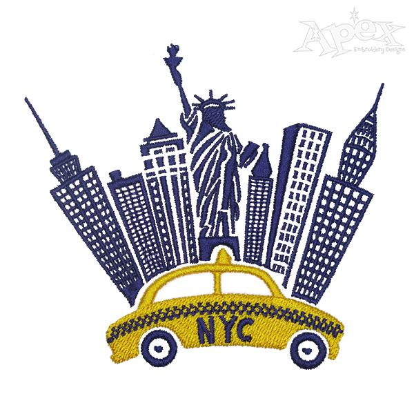 New York City Street Embroidery Design Apex Monogram Designs & Fonts