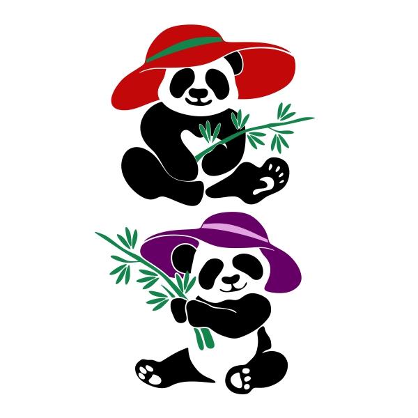 Panda wearing Hat Cuttable Design 